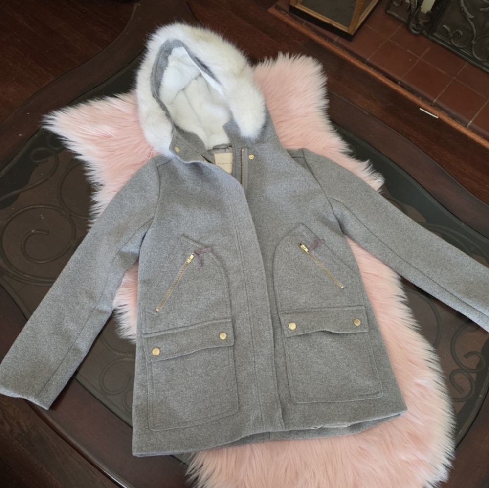 Copper Key Long Gray Pea Coat